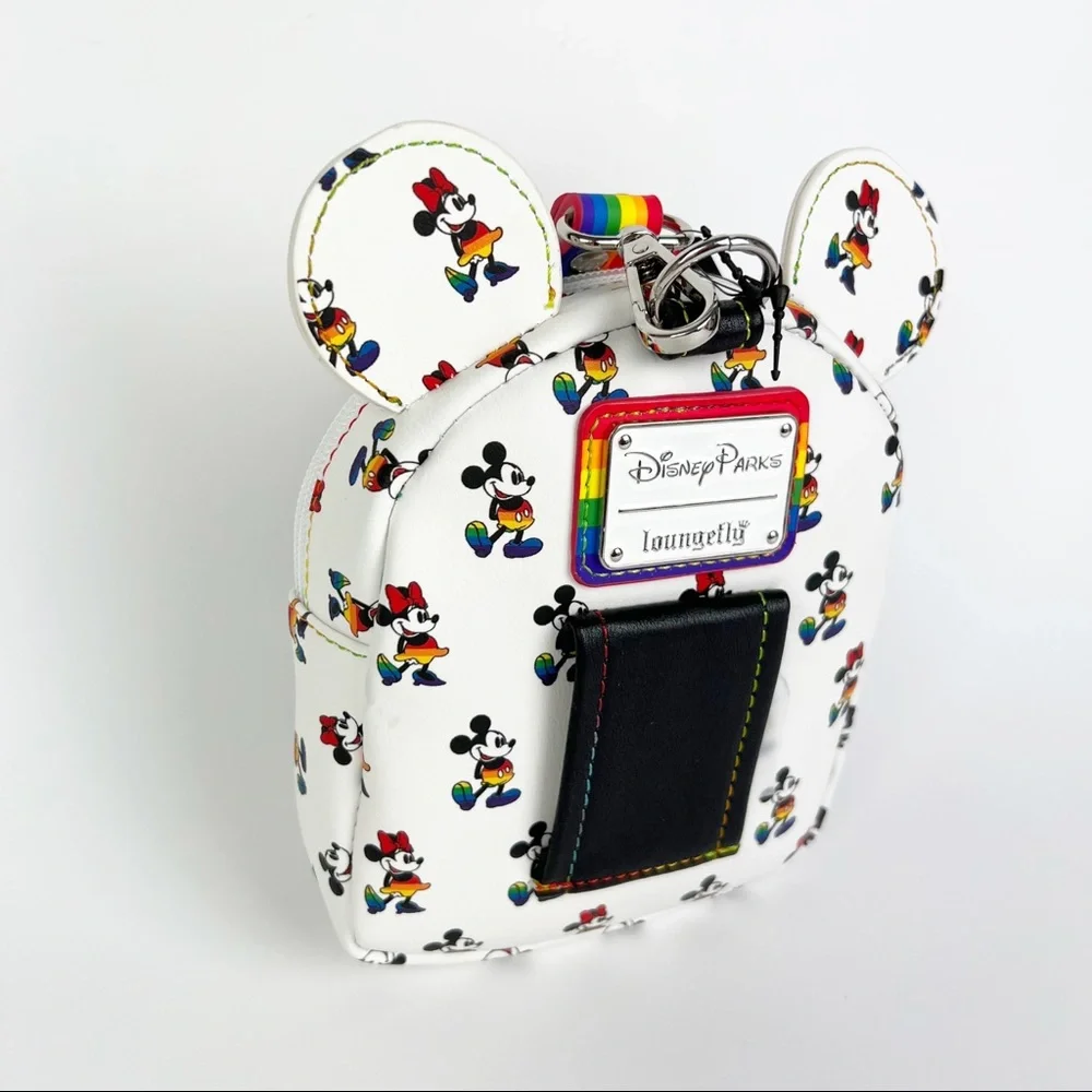 Disney Parks Loungefly Mickey Minnie Mouse Rainbow Pride Mini Backpack Wristlet - Picture 8 of 11